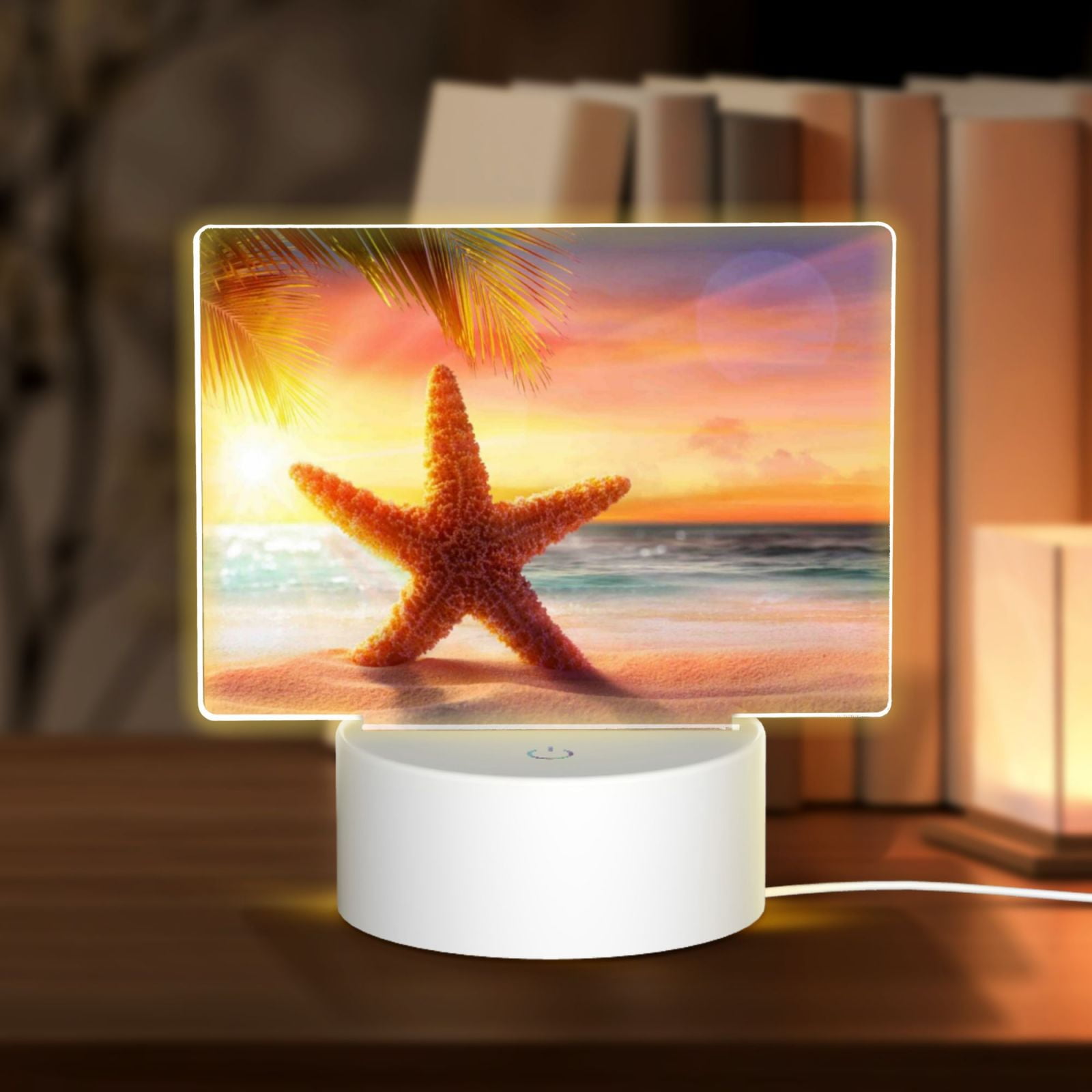 Coaee Starfish Sunset Sea Beach for Rectangular Acrylic LED Desk Lamp 3 ...