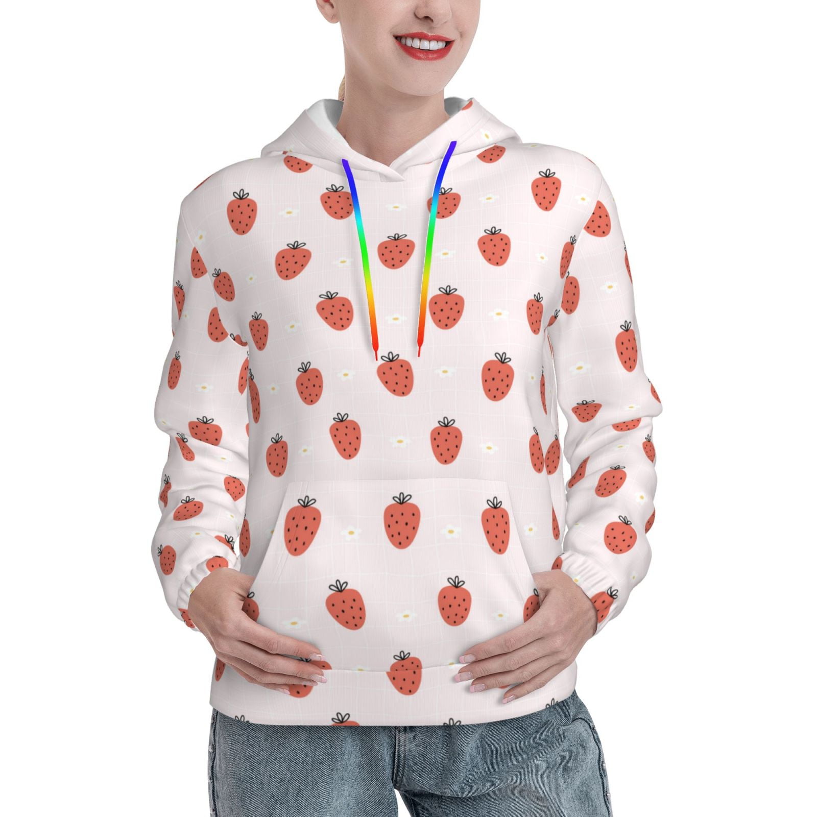 Coaee Strawberry for Adult Hoodie Pullover Sweatshirt for Women Hooded ...