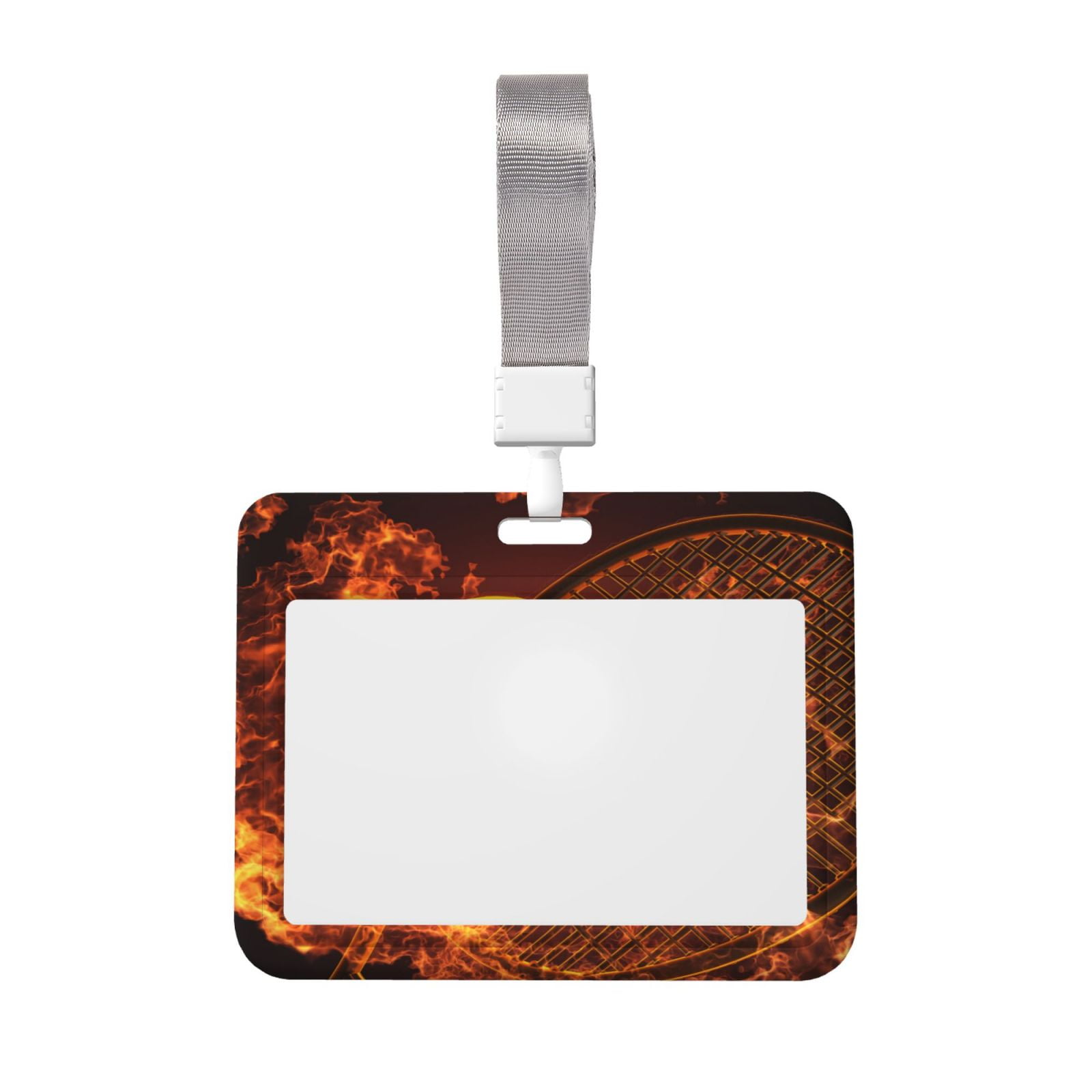Coaee Tennis Racket In Fire for Card Badge Holder Soft Waterproof Card ...