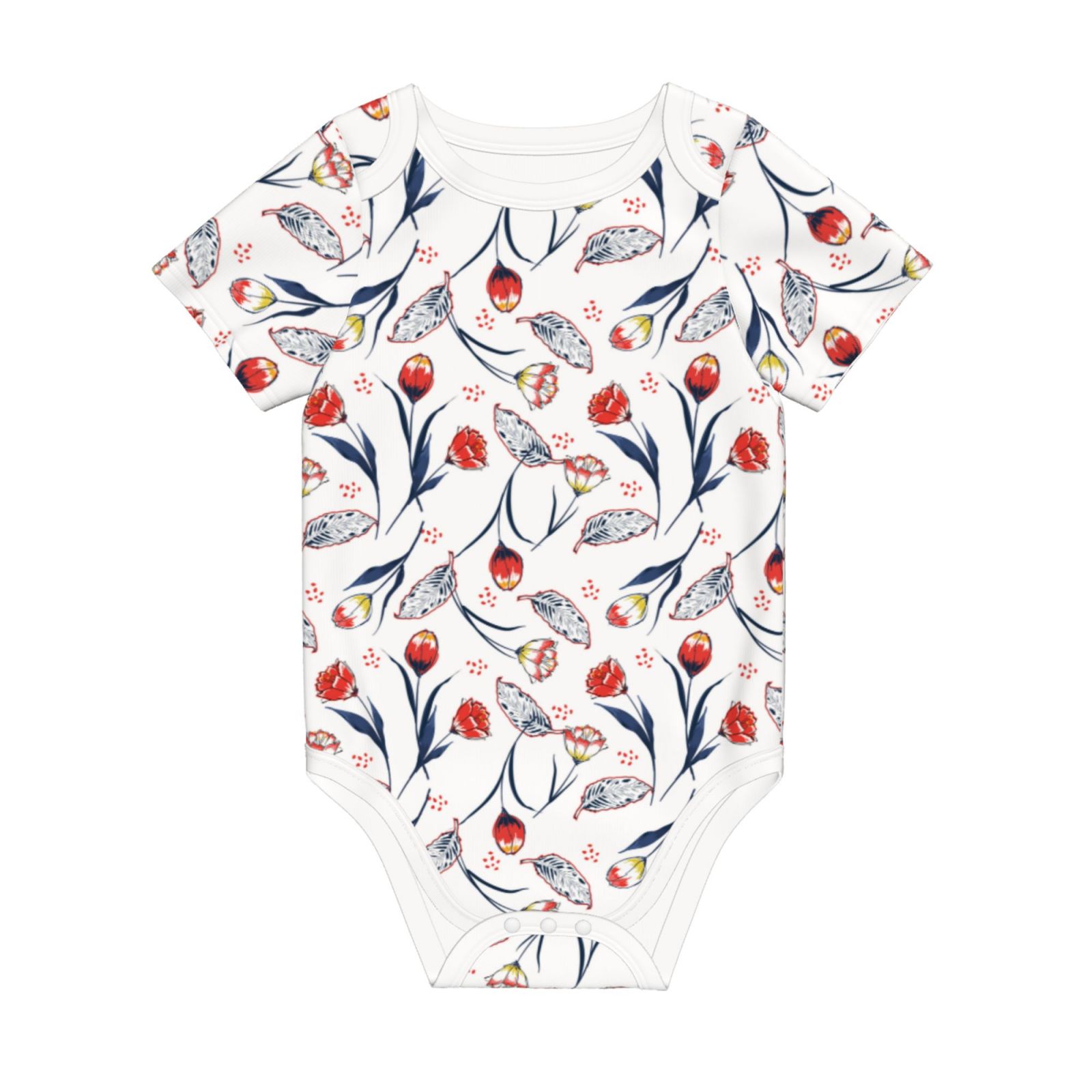 Coaee Tulips Flowers for Soft Cotton Baby ShortSleeve Bodysuit Baby