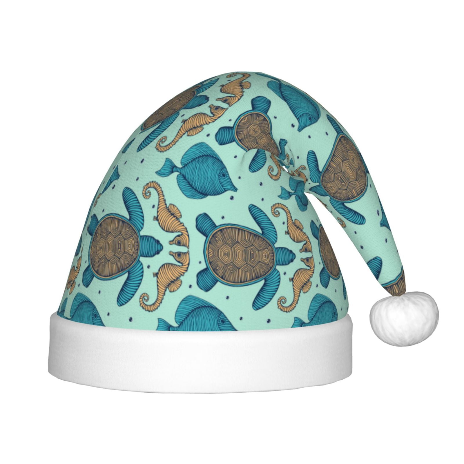 Coaee Turtles And Seahorses for Christmas Hat for Kids Santa Hat