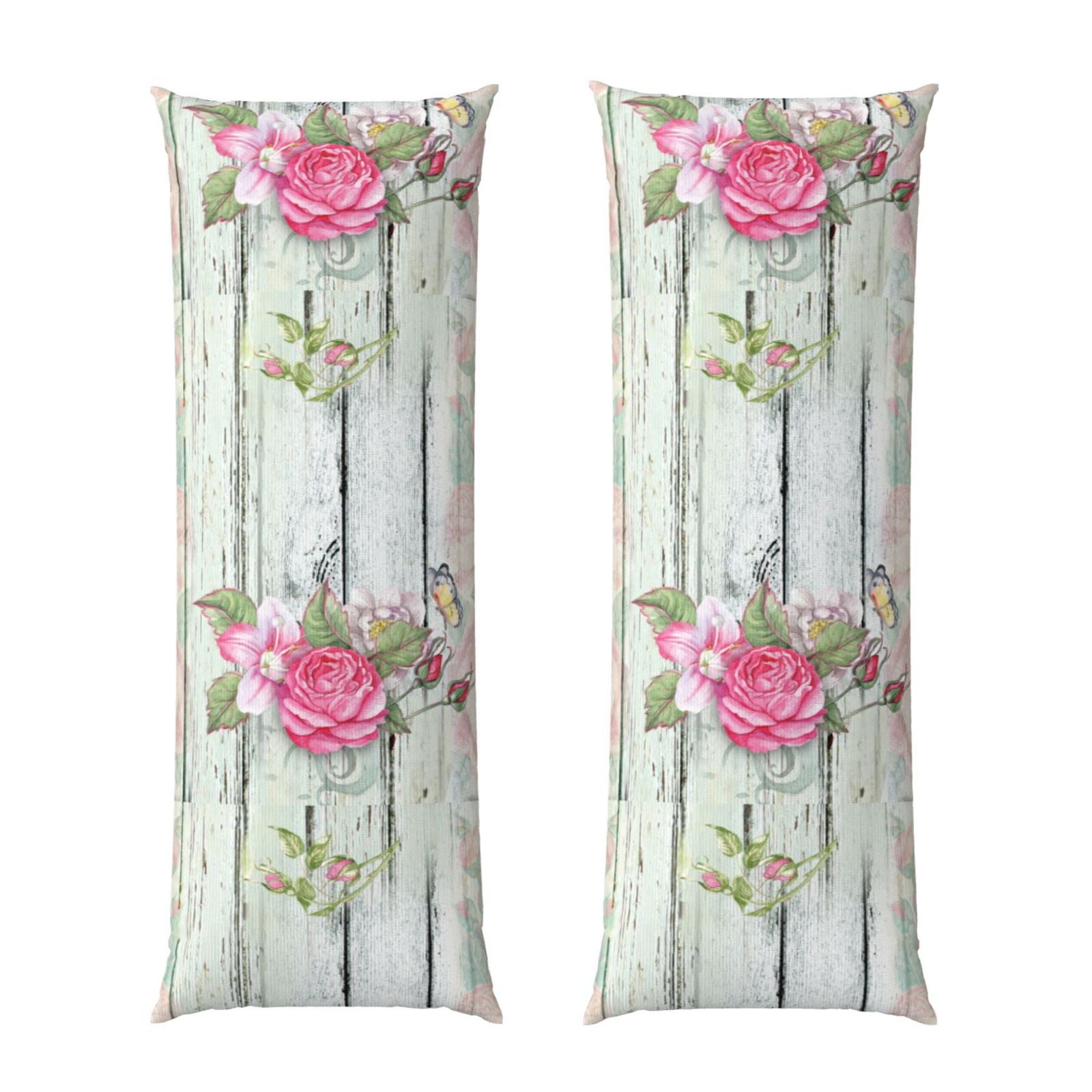 Coaee Vintage Wood with Floral Body Pillow Cover Long Pillow Case