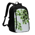 Coaee Watercolor Green Leaves for USB backpack Laptop Backpack with USB