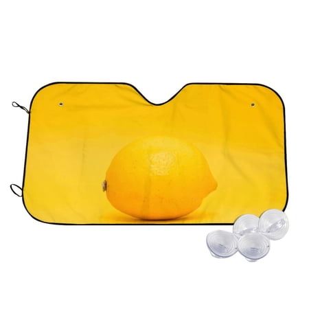 Coaee Yellow Lemon Car Windshield Sunshade,Uv Rays Sun Visor Protector Keep Your Vehicle Cool,Protect The Vehicle From High Temperature Damage - Small