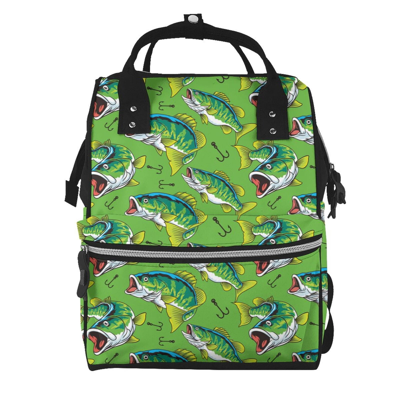 Poco Fish Backpack Coaee large mouth green color bass fish for Multifunction Waterproof ...