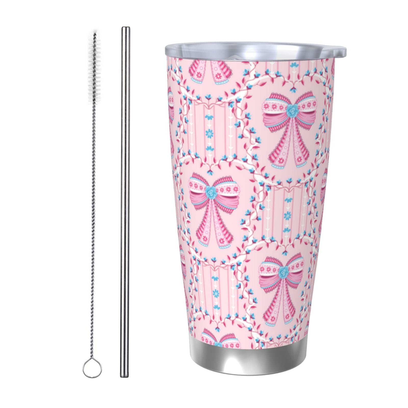 Little Surprise Box Pink Stripes & Bows Steel Water Bottle (720ml)