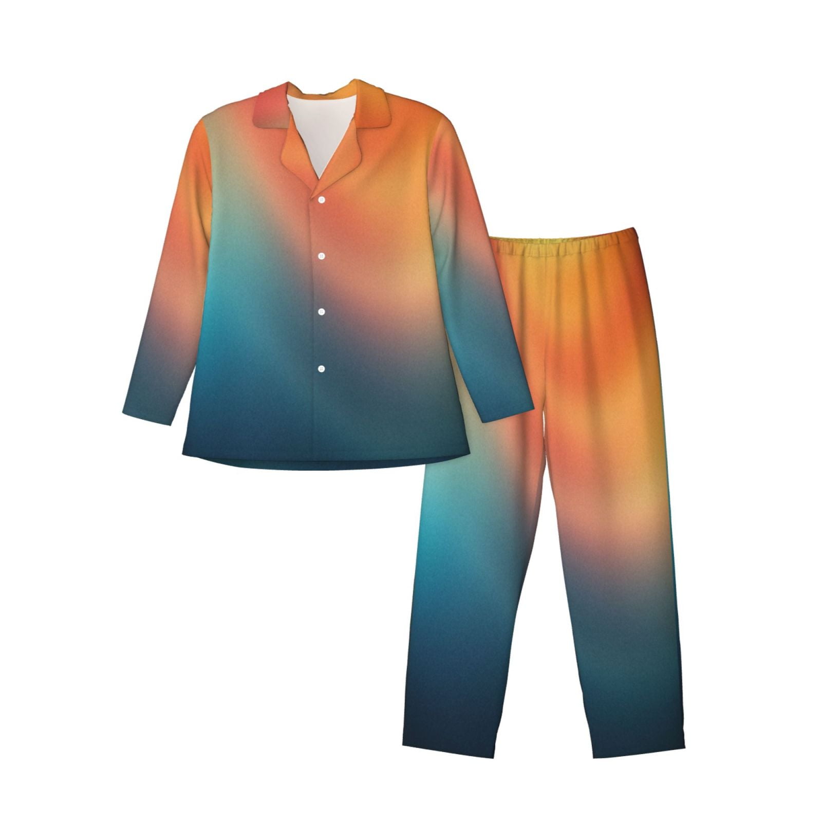 Coaee yellow orange and teal for Men's Sleepwear Men's Long-Sleeved ...