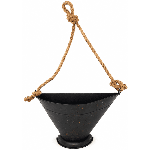 Coal Ash Bucket Hanging Decorative Rustic Metal Plants Greens Christmas Holiday Ornament Indoor Outdoor