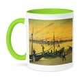 thumbnail image 1 of Coal Barges By Vincent Van Gogh, 11oz Two-Tone Green Mug, 1 of 7