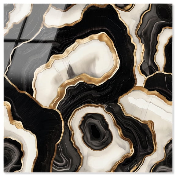 Coal Core Acrylic Geode Wall Art by Art Remedy, Ready to Hang, 12 x 12