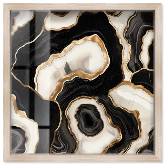 Coal Core Shadowbox Print Geode Wall Art by Art Remedy, Blonde Frame, 40 x 40