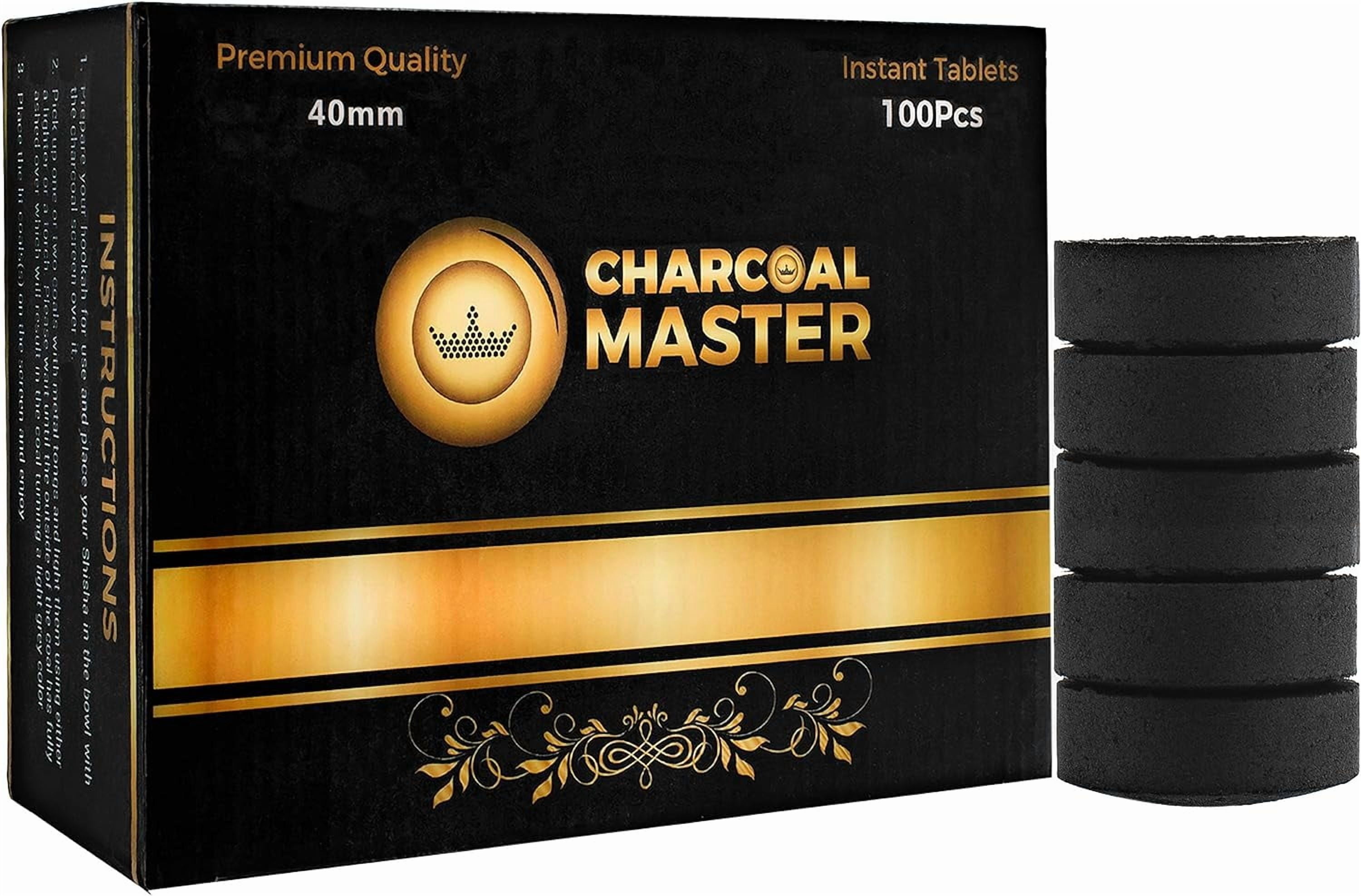 Coal Instant Light - Incense Charcoal Disks - Set of 100 Tablets - 40 mm Quick Light Briquettes - Natural, Slow Burn and Low Smoke (100)