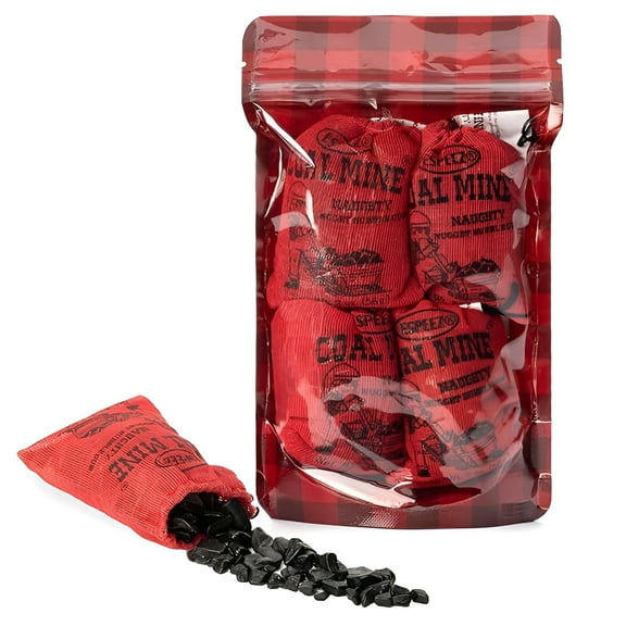 Coal Mine Naughty Black Nugget Bubblegum 4 Bags Candy-Santa Christmas Holiday Stocking Filler Gift