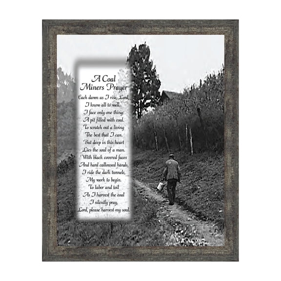 Coal Miner's Prayer Picture Frame, Coal Mining Gifts, Miner's Decor, 11x14 2100