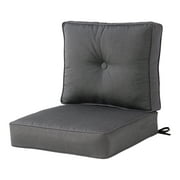 Coal Outdoor Sunbrella Fabric 2-Piece Deep Seat Cushion Set by Greendale Home Fashions