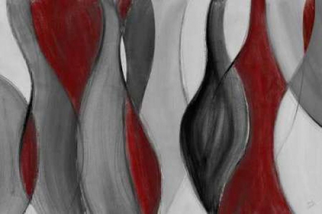 Coalescence - red gray black Canvas Art - Lanie Loreth (12 x 18)