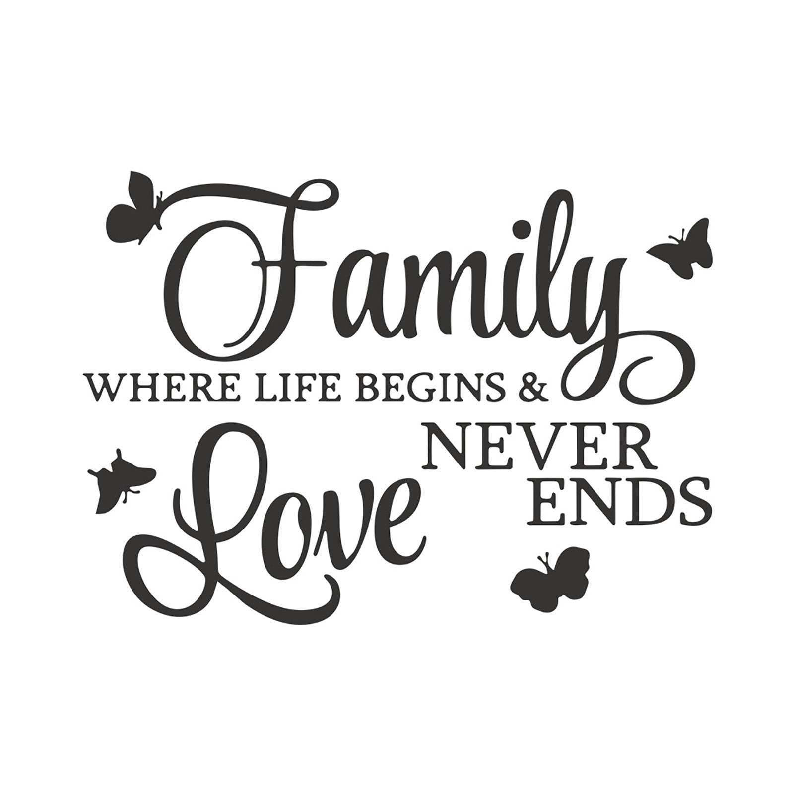 Coappsuiop Wall Sticker Wall Removable Art Stickers Room Family Never Love Decals DIY End Wall