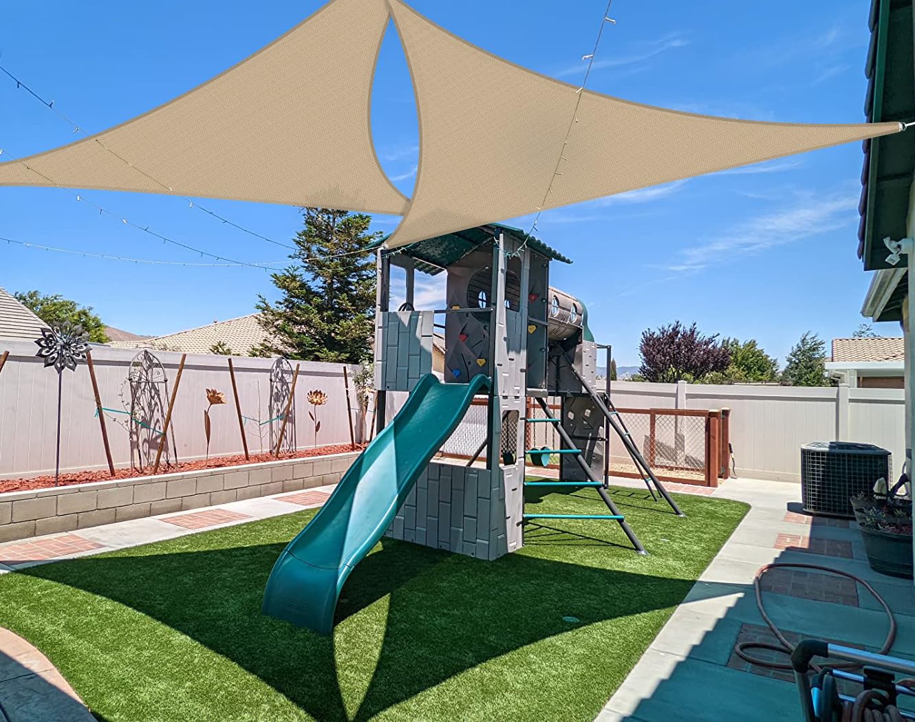 Coarbor 8'x8'x8' Sun Shade AIF4 Sail Triangle Heavy Duty Fabric Cloth