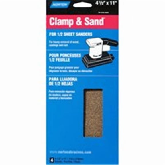 Coarse 4.5" X 11" Half-Sheet Sander Aluminum Ox Sandpaper, 4Pk Norton 48355