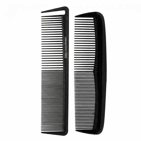 Coarse Fine Double Row Toothed Comb Set, Professional 2-Pack Unisex Combs for All Hair Types, Enhanced Anti-Tangle Design for Curly, Straight, and Thick Hair