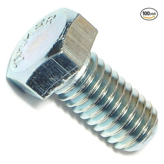 Coarse Hex Bolts 3/8-16 x 3/4 Inch - 100 Pack Zinc Plated Steel Fasteners - Industrial, Automotive, Home & Farm Hardware - Hex Head Screws for Construction & Repair
