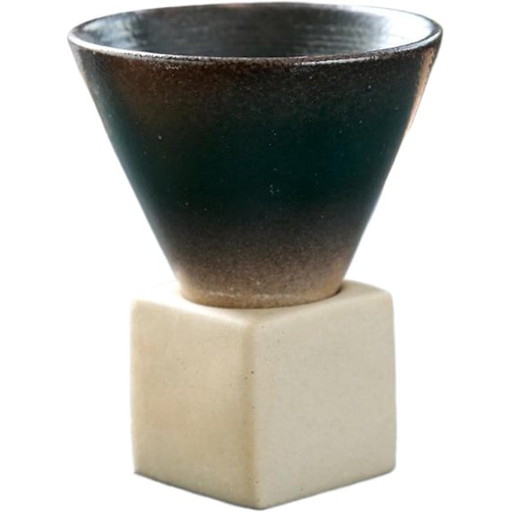 Yardly Coarse Pottery Coffee Mug with Base 200ml Ceramic Espresso Cup Heat Resistant