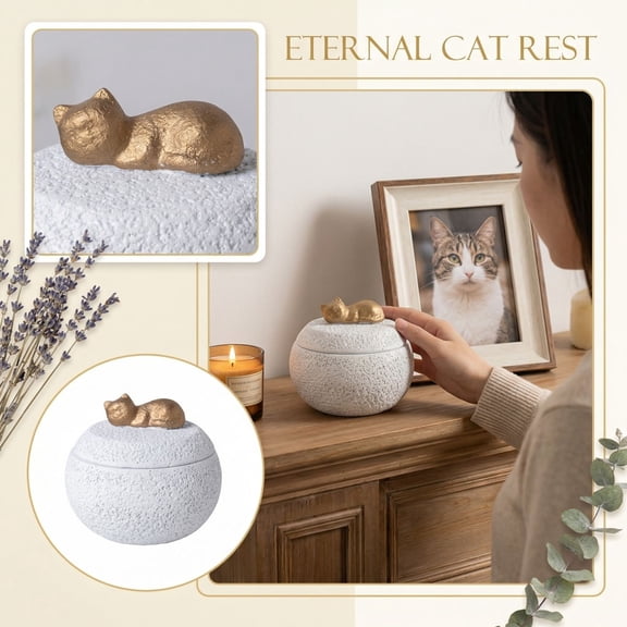 Coarse Pottery Pet Memorial Urn - Ceramic Cremation Container for Dog, Cat & Pet Ashes.