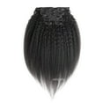 thumbnail image 1 of Coarse Straight Kinky Straight Clip-in Virgin Human Hair Extensions, 1 of 7