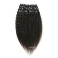 thumbnail image 1 of Coarse Straight Kinky Straight Clip-in Virgin Human Hair Extensions, 1 of 6