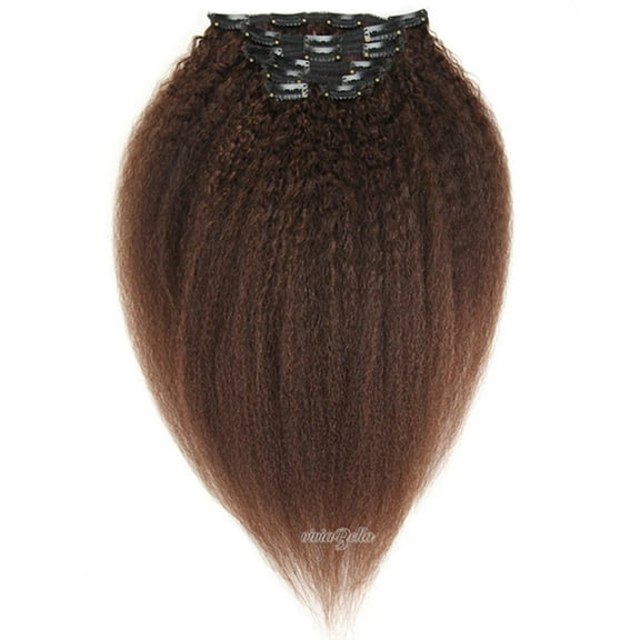 Coarse Straight Kinky Straight Clip-in Virgin Human Hair Extensions