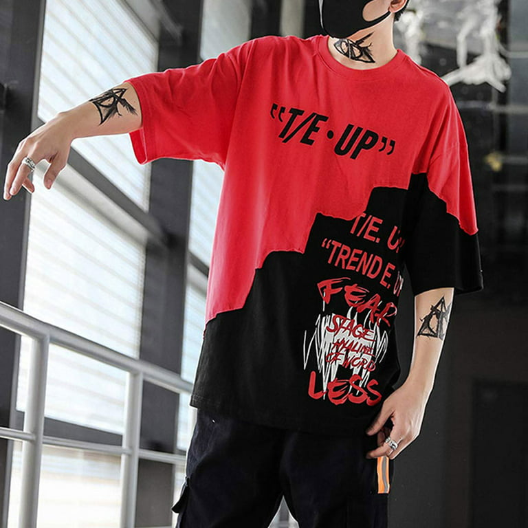 TShirts for Men , Unisex Summer Streetwear Casual Hip-Hop Print letters Pullover Mens Shirts for - Walmart.com