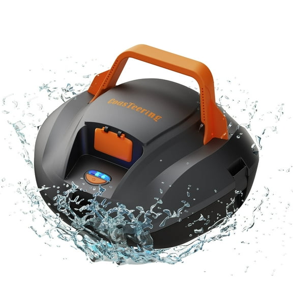 CoasTeering Pool Vacuum Robot, Cordless Pool Cleaner Robot with 100 Mins Runtime, Ideals for Above ground pools