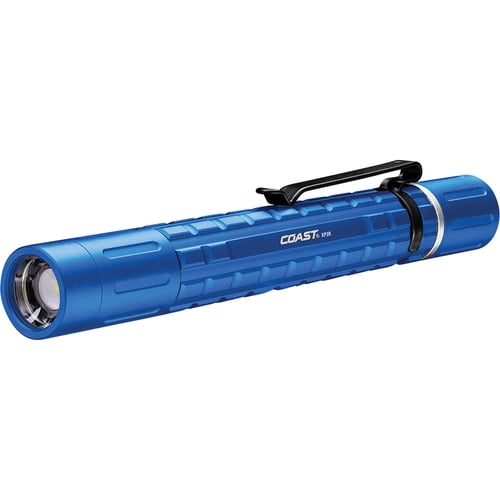 Le Flashlight Coast XP3R Rechargeable Pen Flashlight, Blue, Twist Focus, Dual Power ...