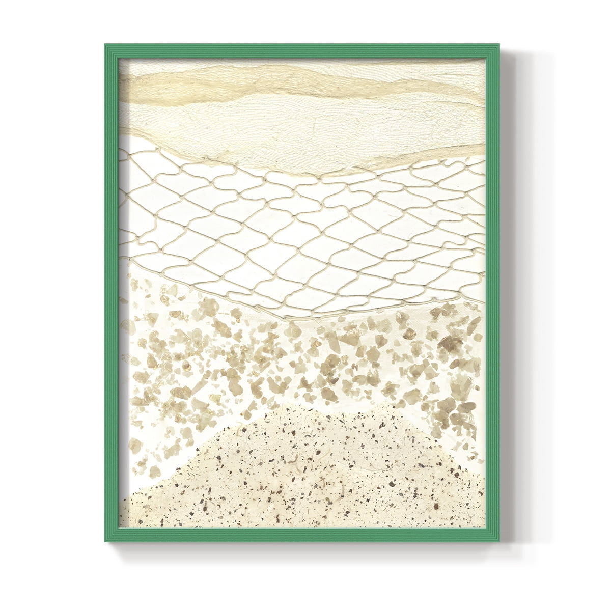 Coast Away II Framed Print in Green Solid Wood Framed Print No Nail Hanging