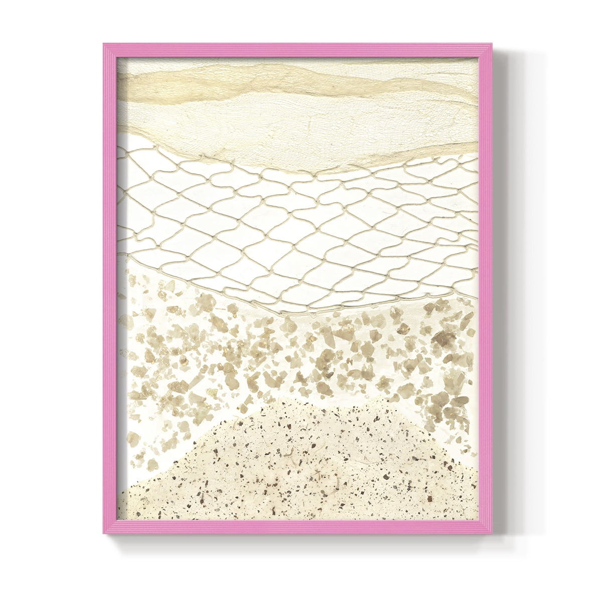 Coast Away II Framed Print in Pink Solid Wood Framed Print No Nail Hanging