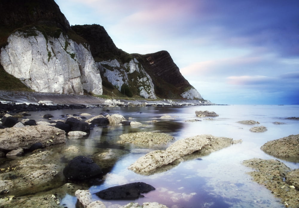 Coast Between Carnlough & Waterfoot Co Antrim Ireland Canvas Art - The Irish Image Collection Design Pics (18 x 12)