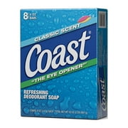 Coast Classic Deodorant Soap 4oz 8 Bars Count Each