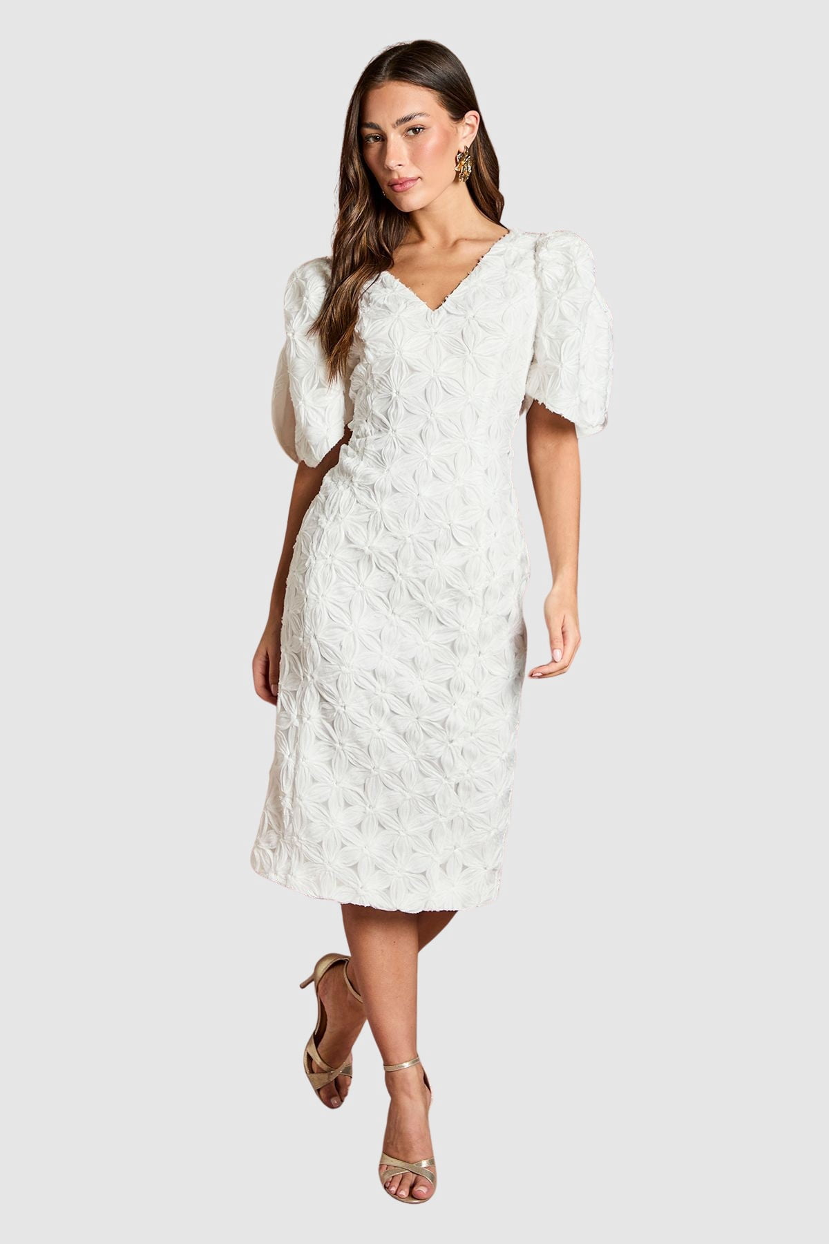 coast pleated dress Lemon Coast Pleated Mesh Printed Cape Maxi Dress With Gemstone