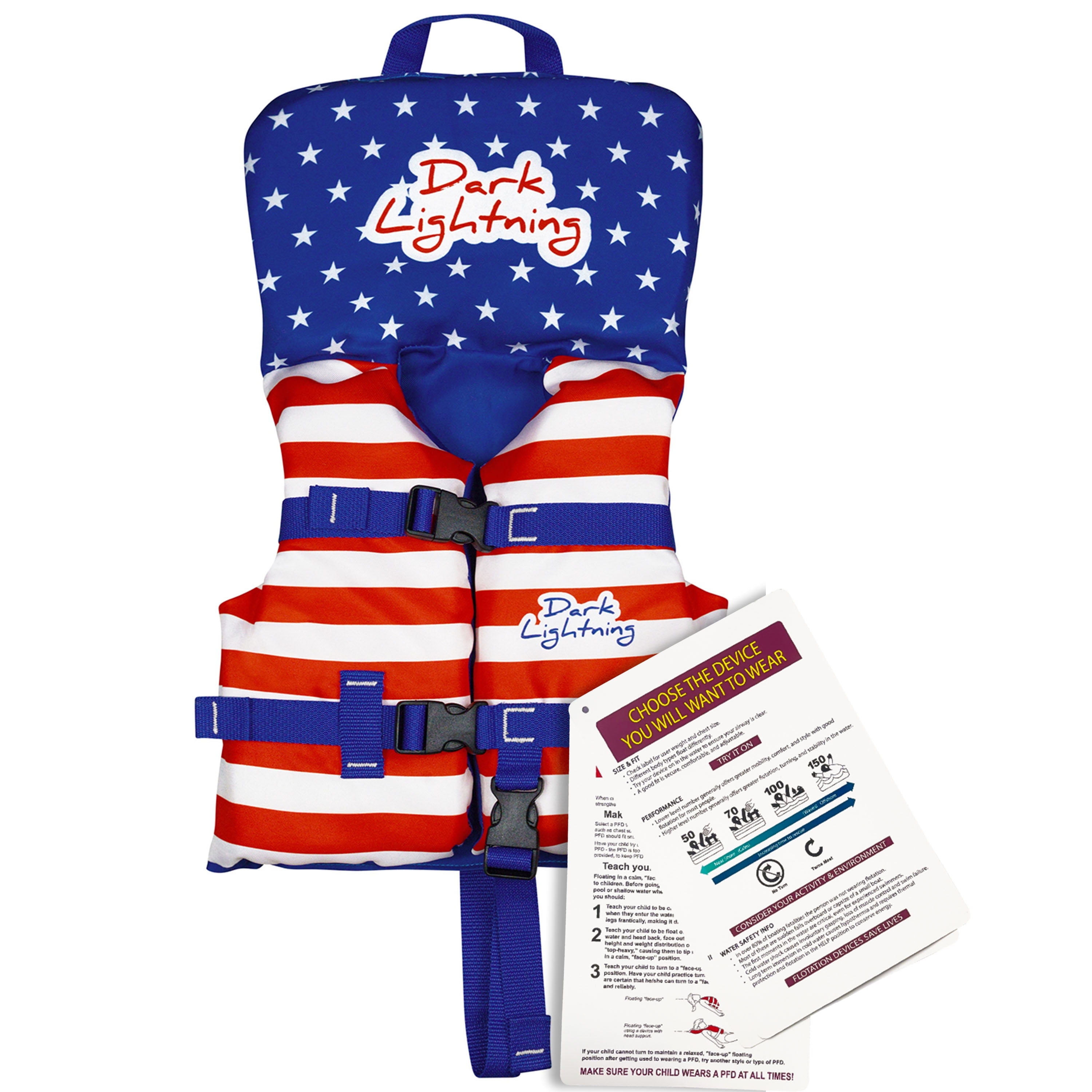 Dark Lightning Infant Life Jacket, Baby Swim Vest 0-30 lbs