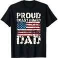 thumbnail image 1 of Coast Guard Dad USCG Distressed US American Flag Gift T-Shirt, 1 of 4