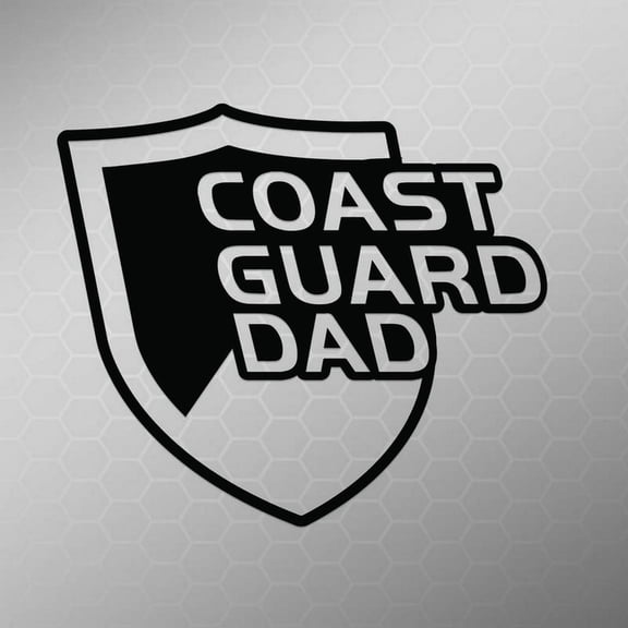 Coast Guard Dad Vinyl Decal Sticker | Cars Trucks Vans Walls Laptops Cups | White | 5.5 X 4.7 Inch | KCD1706