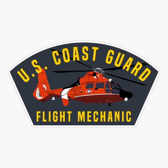 Coast Guard MH65 Dolphin Helicopter Flight Mechanic Sticker