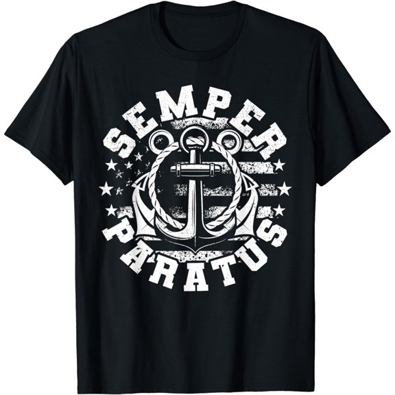Coast Guard Semper Paratus US Flag T-Shirt