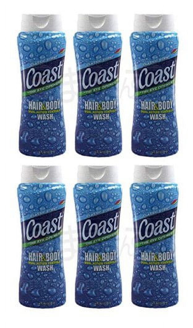 Coast Hair and Body Wash, Classic Scent, 13.5 Ounce (Pack of 6