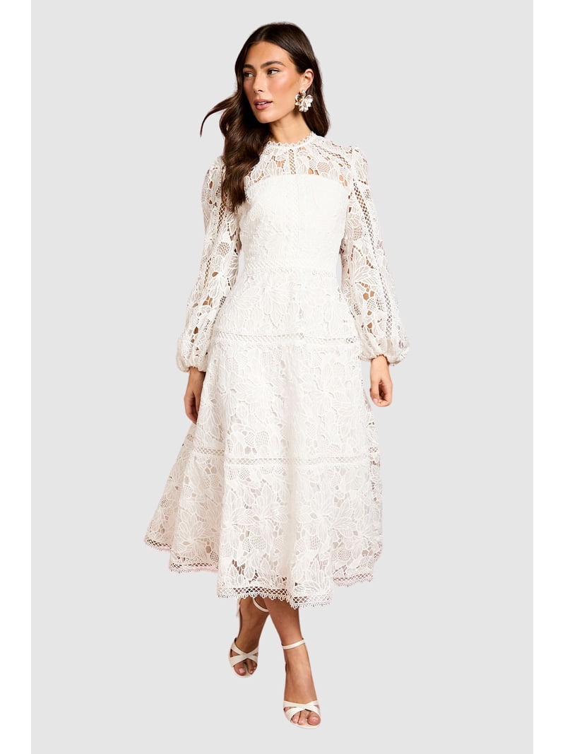 white long sleeve midi dress formal Coast Lace Panel liv-autry-boost