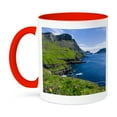 thumbnail image 1 of 3drose, Coast Near Gasadalur. Island Vagar, Faroe Islands. Denmark, 15oz Two-tone Red Mug, 1 of 6