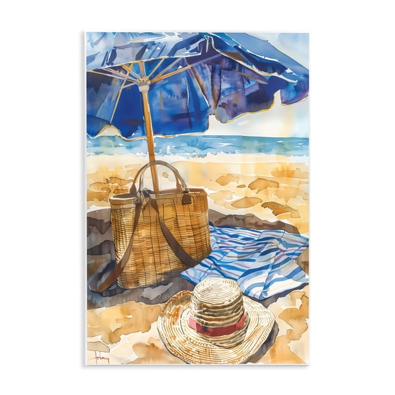 Stupell Industries Coast Of Watercolor Beach Wall Plaque Art, design by LSR Design Studio, 19 x 13