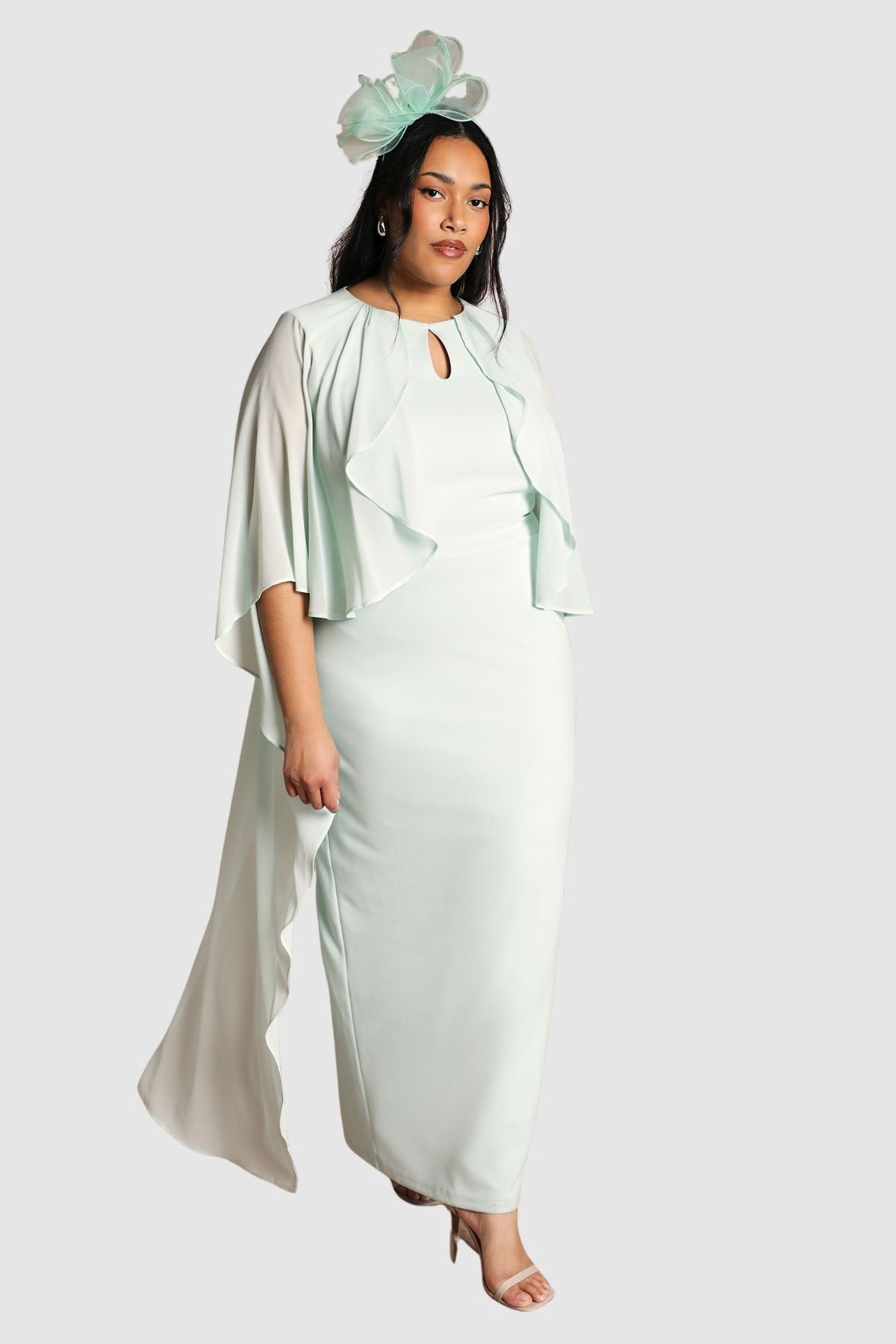 coast maxi dress green Plus Chiffon Cape in Mint at Nordstrom, Size 14 GL-10.15.25