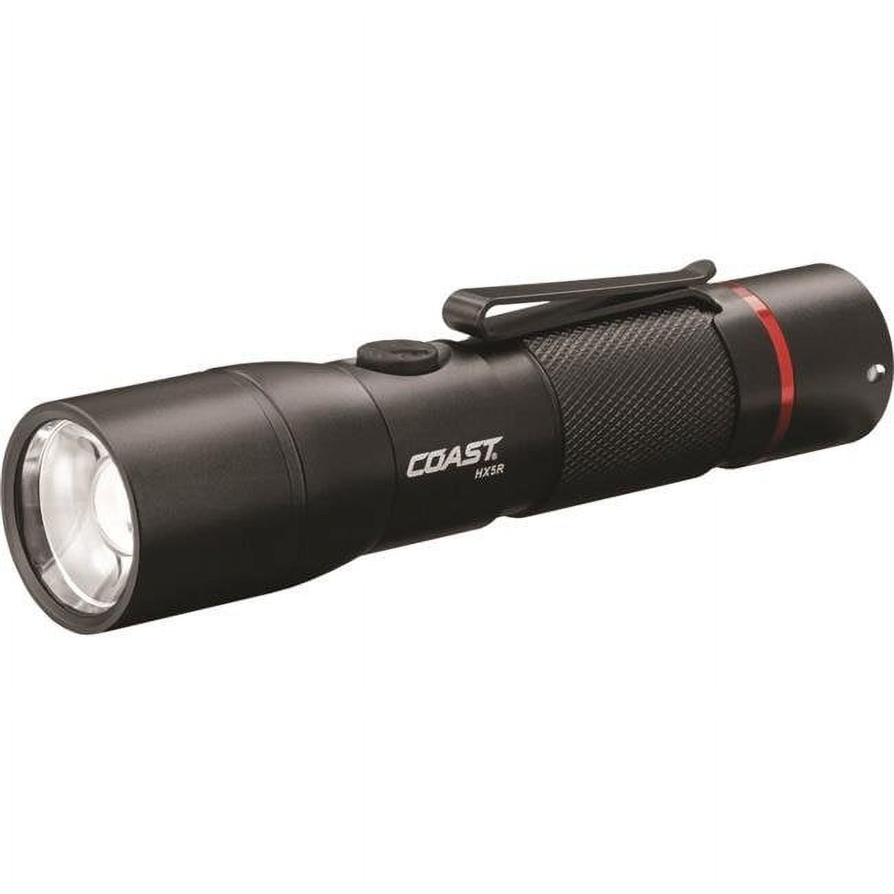 Black Rechargeable LED Flashlight with Slide Focus