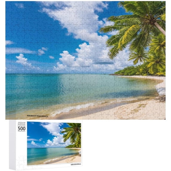 Coast Puzzle 500 Piece Jigsaw Puzzle, Premium Jigsaw Wooden Puzzle,20"x15" Large Puzzle Winter Decoration for Family Party Holiday,Medium Difficulty Fun Jigsaw Puzzles
